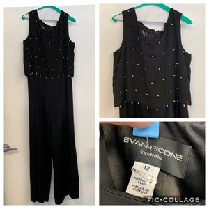 Evan-Picone Evening Sz 12 black pants jumper